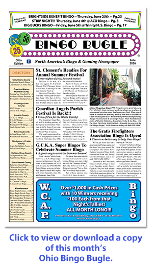 Click here to download a copy of Ohio Bingo Bugle for October 2019